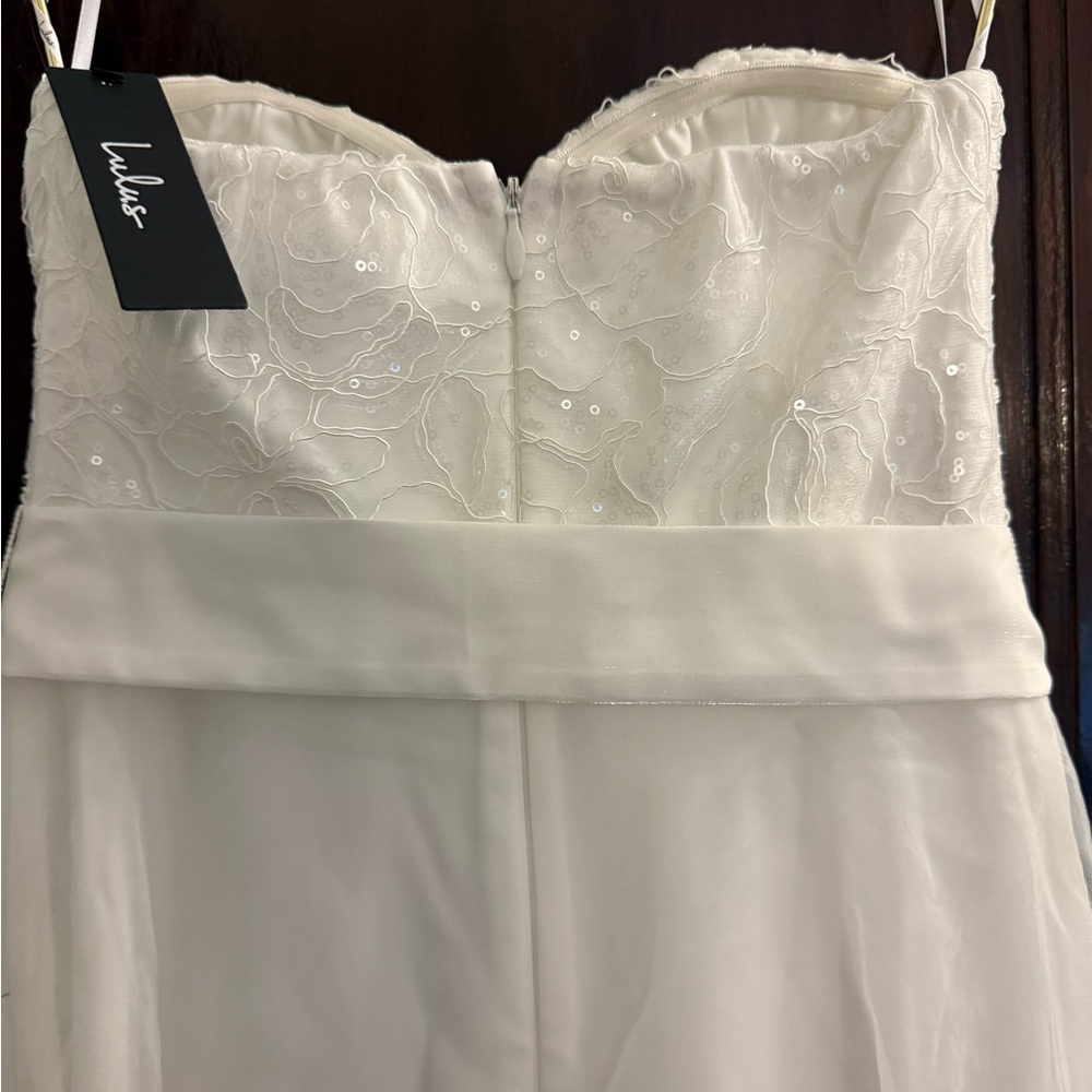 Lulu's Elegant White Wedding Dress - Picture 4 of 9